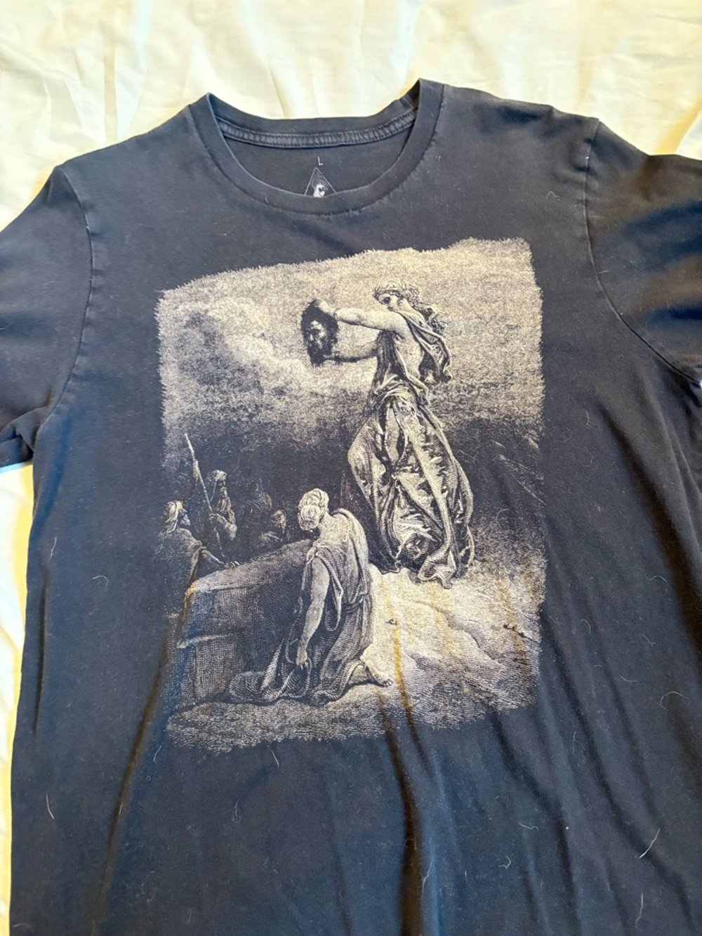 Men's Black Graphic Crewneck T-Shirt - Classic Art Print